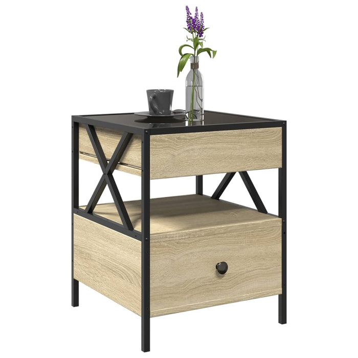 Măsuță de cafea cu LED infinity, stejar sonoma, 40x40x51 cm - WALTI WALTI