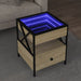 Măsuță de cafea cu LED infinity, stejar sonoma, 40x40x51 cm - WALTI WALTI