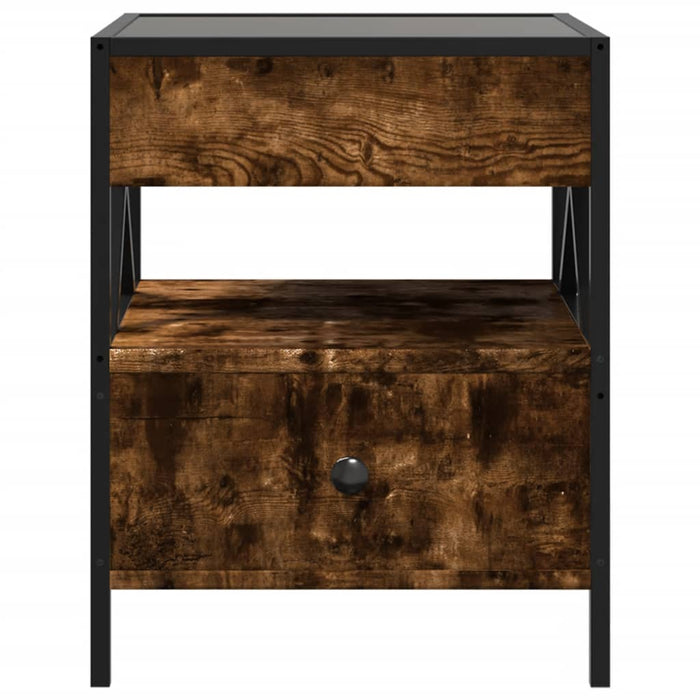 Măsuță de cafea cu LED infinity, stejar fumuriu, 40x40x51 cm - WALTI WALTI