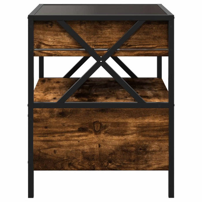 Măsuță de cafea cu LED infinity, stejar fumuriu, 40x40x51 cm - WALTI WALTI