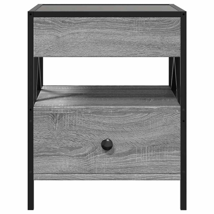 Măsuță de cafea cu LED infinity, gri sonoma, 40x40x51 cm - WALTI WALTI