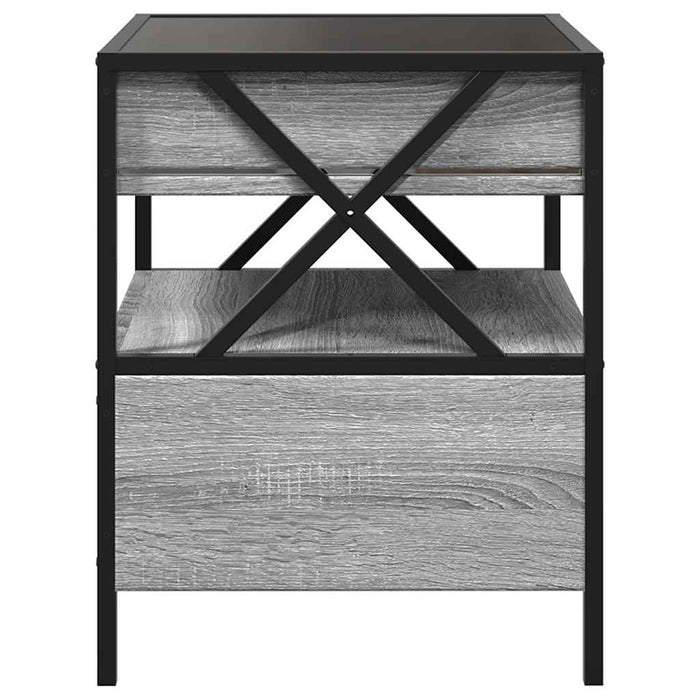 Măsuță de cafea cu LED infinity, gri sonoma, 40x40x51 cm - WALTI WALTI