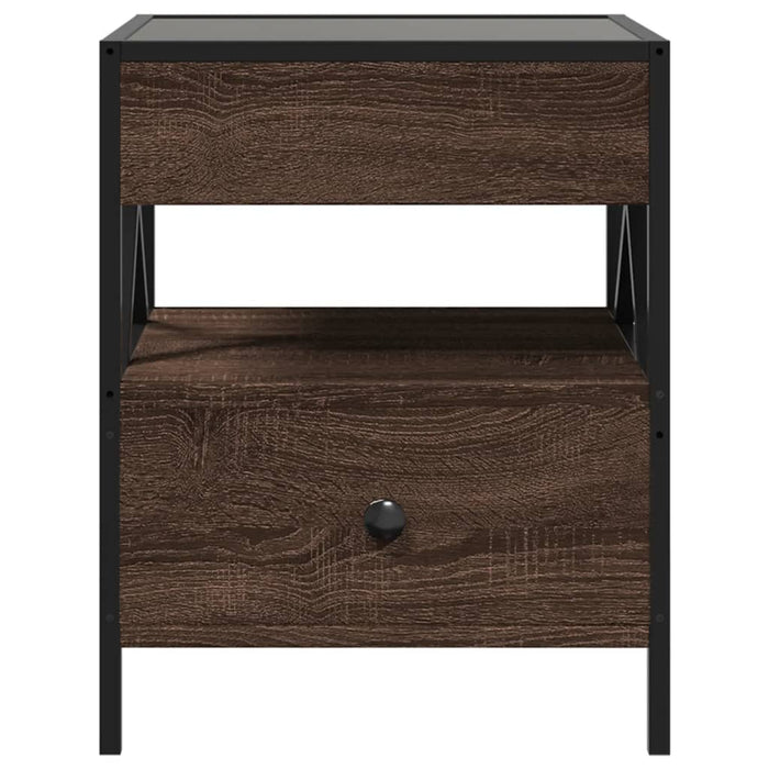 Măsuță de cafea cu LED infinity, stejar maro, 40x40x51 cm - WALTI WALTI