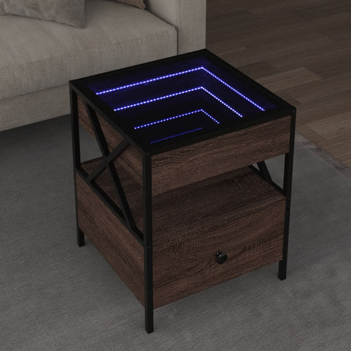 Măsuță de cafea cu LED infinity, stejar maro, 40x40x51 cm - WALTI WALTI
