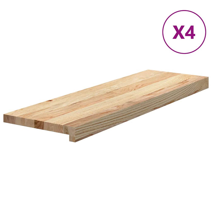 Trepte scari 4 buc Stejar masiv netratat 80x25x2 cm - WALTI WALTI