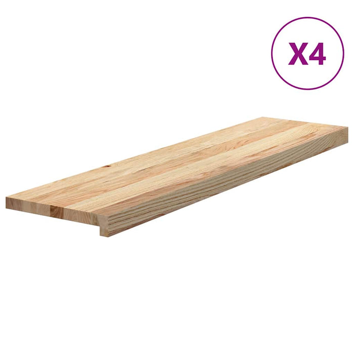 Trepte scari 4 buc Stejar masiv netratat 100x25x2 cm - WALTI WALTI