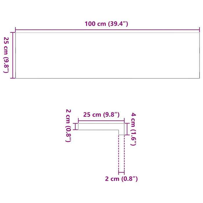 Trepte scari 4 buc Stejar masiv netratat 100x25x2 cm - WALTI WALTI