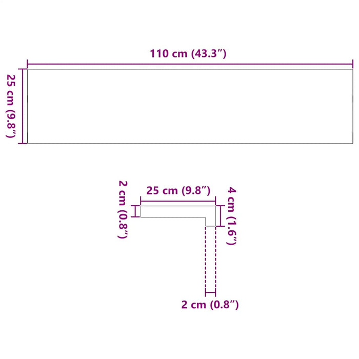 Trepte scari 4 buc Stejar masiv netratat 110x25x2 cm - WALTI WALTI