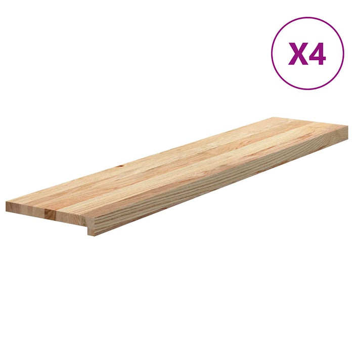 Trepte scari 4 buc Stejar masiv netratat 120x25x2 cm - WALTI WALTI