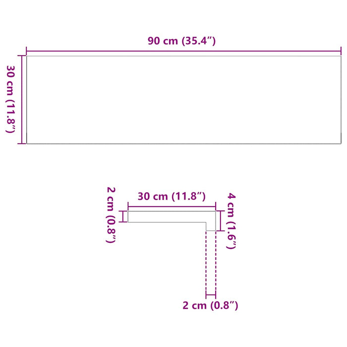 Trepte scari 4 buc Stejar masiv netratat 90x30x2 cm - WALTI WALTI