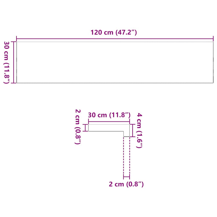 Trepte scari 4 buc Stejar masiv netratat 120x30x2 cm - WALTI WALTI