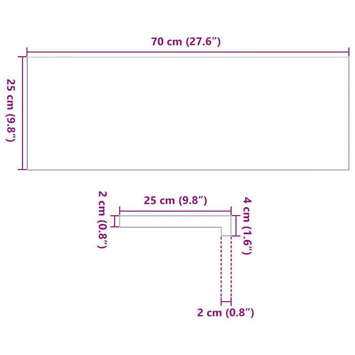 Trepte scari 8 buc Stejar masiv netratat 70x25x2 cm - WALTI WALTI