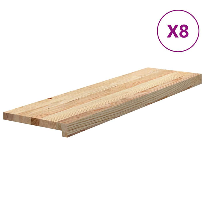 Trepte scari 8 buc Stejar masiv netratat 90x30x2 cm - WALTI WALTI