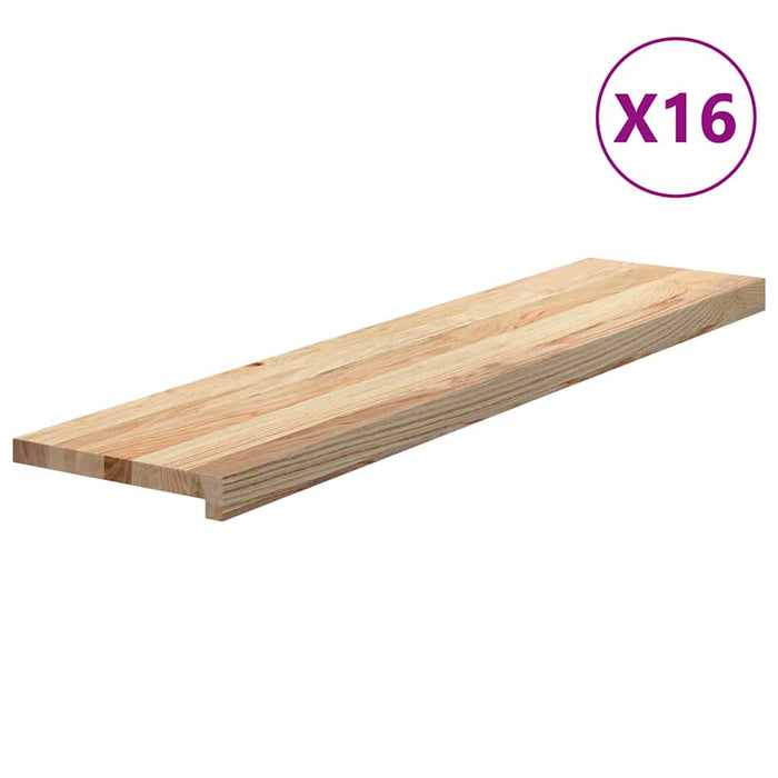 Trepte scari 16 buc Stejar masiv netratat 110x25x2 cm - WALTI WALTI