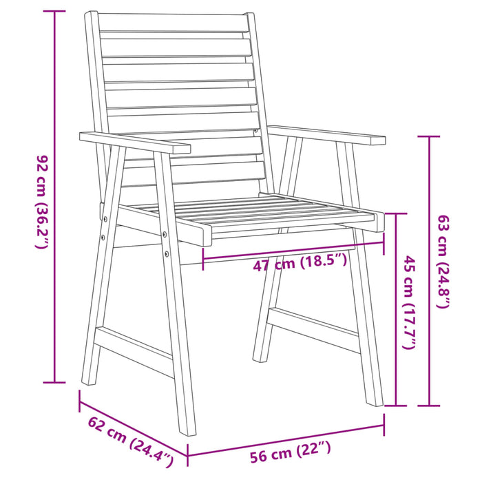 Set mobilier de grădină, 3 piese, lemn masiv de acacia WALTI
