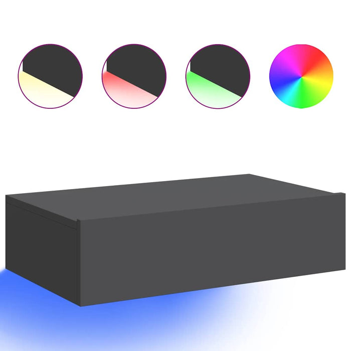 Dulap TV cu lumini LED gri 60x35x15,5 cm WALTI