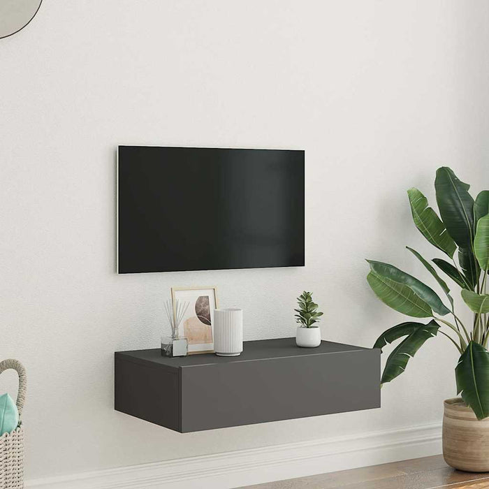 Dulap TV cu lumini LED gri 60x35x15,5 cm WALTI