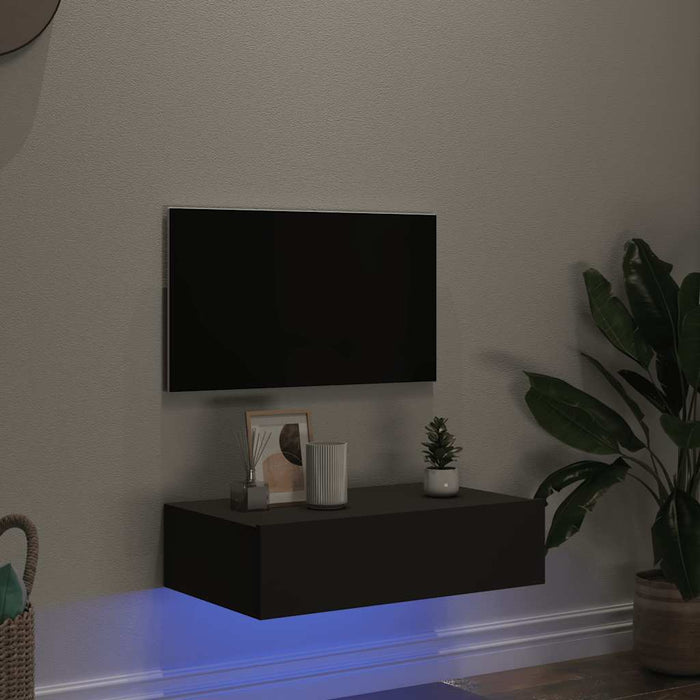 Dulap TV cu lumini LED gri 60x35x15,5 cm WALTI