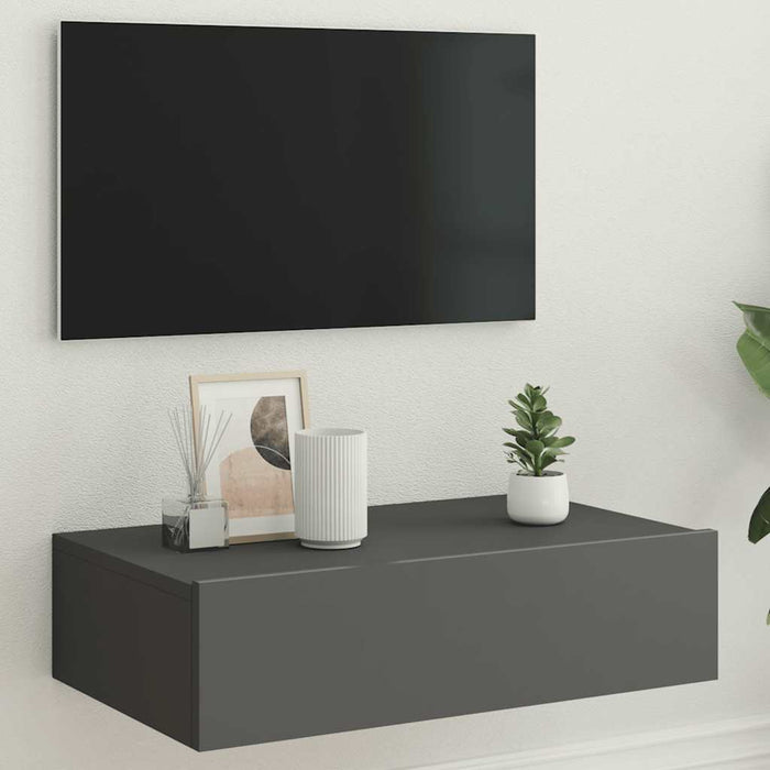 Dulap TV cu lumini LED gri 60x35x15,5 cm WALTI
