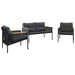 Set mobilier de balcon, 3 piese, cu perne, negru, oțel - WALTI WALTI
