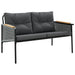 Set mobilier de balcon, 3 piese, cu perne, negru, oțel - WALTI WALTI