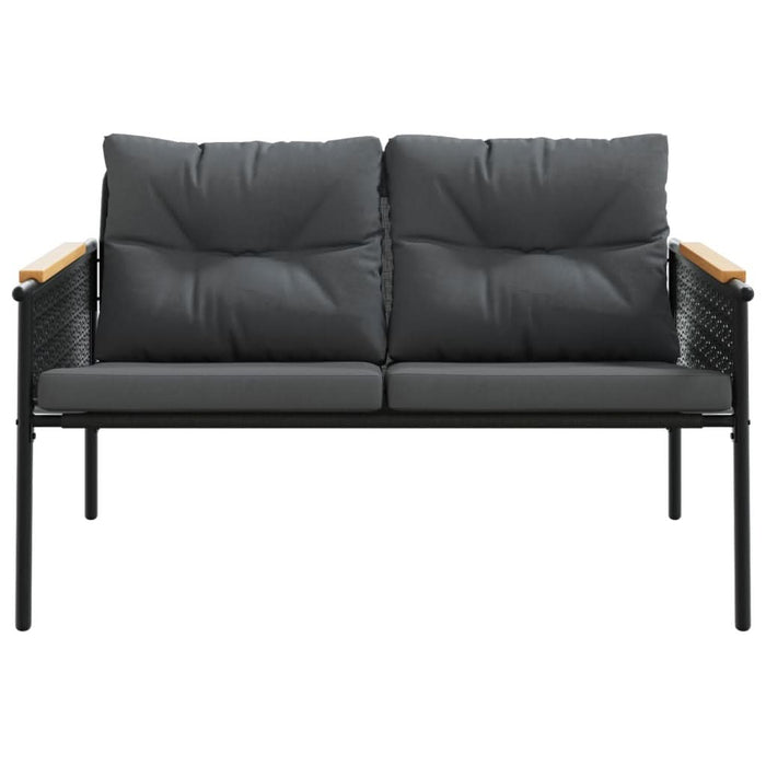 Set mobilier de balcon, 3 piese, cu perne, negru, oțel - WALTI WALTI