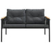 Set mobilier de balcon, 3 piese, cu perne, negru, oțel - WALTI WALTI
