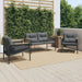 Set mobilier de balcon, 3 piese, cu perne, negru, oțel - WALTI WALTI