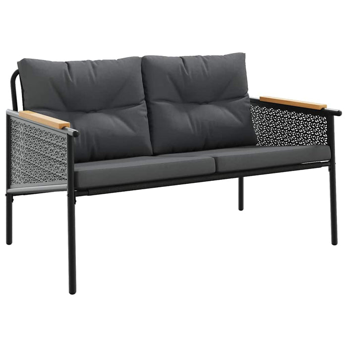 Set mobilier de balcon, 5 piese, cu perne, negru, oțel - WALTI WALTI