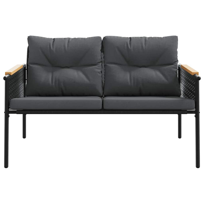 Set mobilier de balcon, 5 piese, cu perne, negru, oțel - WALTI WALTI