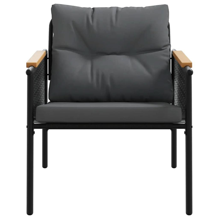 Set mobilier de balcon, 5 piese, cu perne, negru, oțel - WALTI WALTI