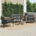 Set mobilier de balcon, 5 piese, cu perne, negru, oțel - WALTI WALTI