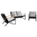 Set mobilier de balcon, 3 piese, cu perne, negru, oțel - WALTI WALTI