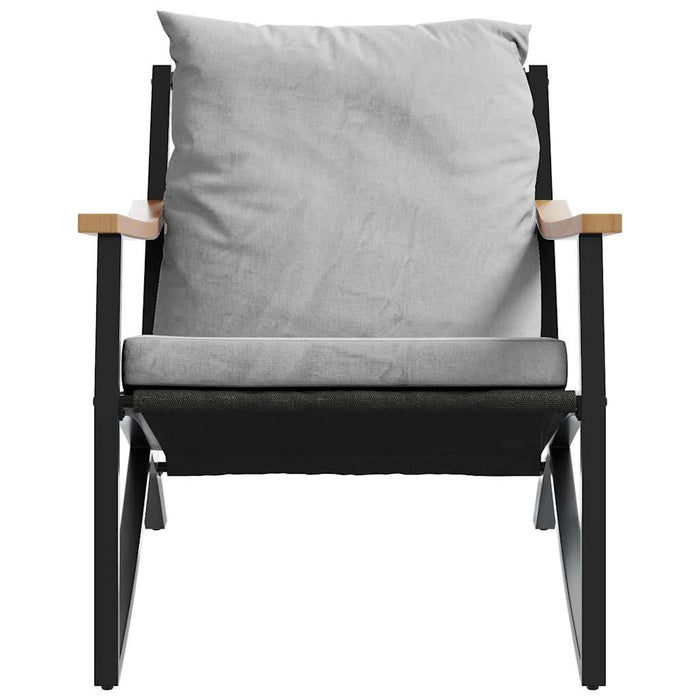 Set mobilier de balcon, 3 piese, cu perne, negru, oțel - WALTI WALTI