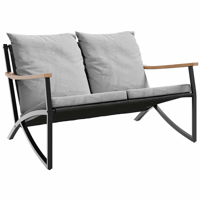 Set mobilier de balcon, 5 piese, cu perne, negru, oțel - WALTI WALTI