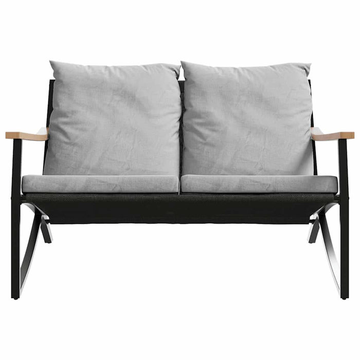 Set mobilier de balcon, 5 piese, cu perne, negru, oțel - WALTI WALTI