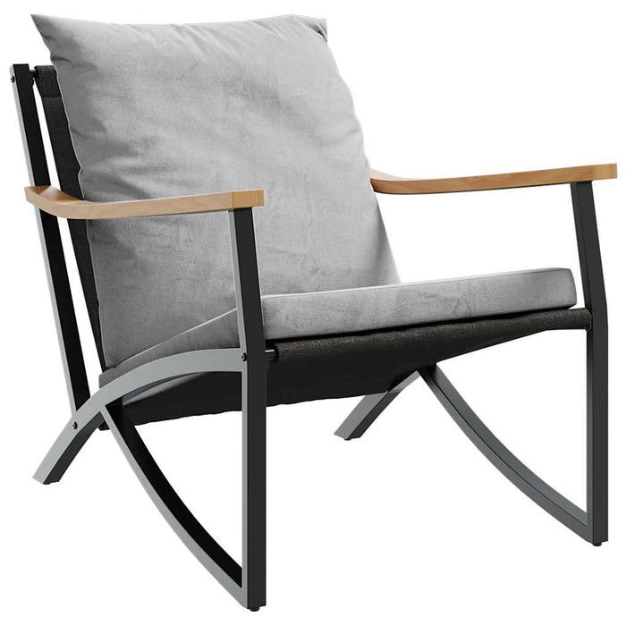 Set mobilier de balcon, 5 piese, cu perne, negru, oțel - WALTI WALTI