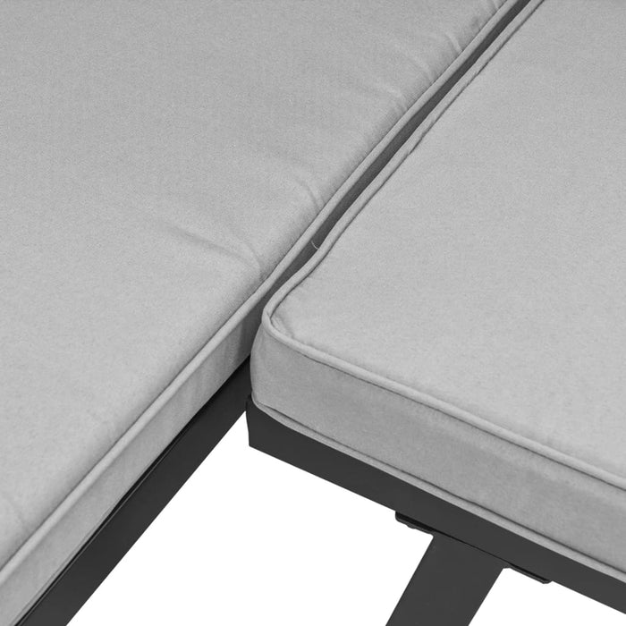 Set canapea de grădină, 5 piese, cu perne, negru, oțel vopsit - WALTI WALTI