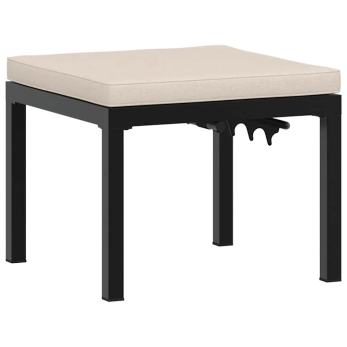 Set canapea de grădină, 4 piese, cu perne, negru, oțel vopsit - WALTI WALTI
