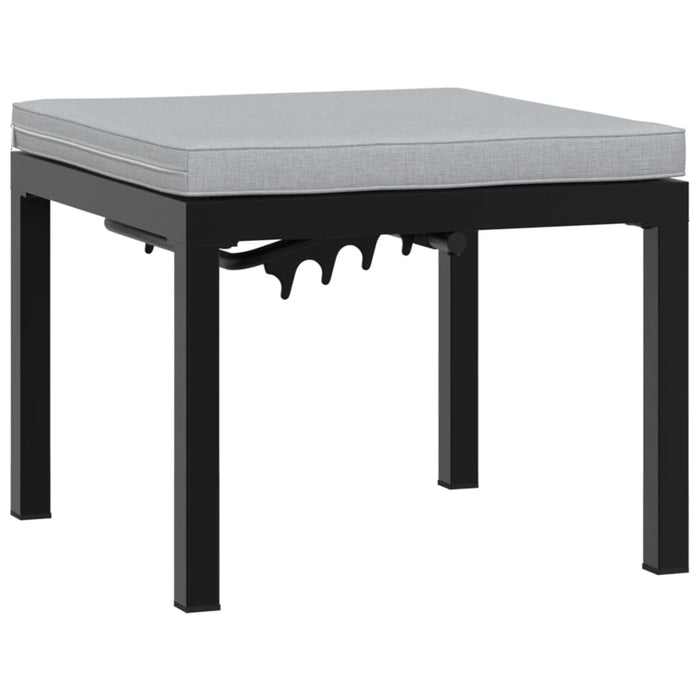 Set canapea de grădină, 4 piese, cu perne, negru, oțel vopsit - WALTI WALTI
