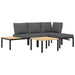 Set mobilier de grădină cu perne, 4 piese, negru, aluminiu - WALTI WALTI