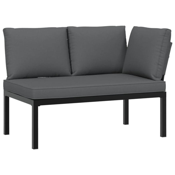 Set mobilier de grădină cu perne, 4 piese, negru, aluminiu - WALTI WALTI