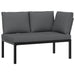 Set mobilier de grădină cu perne, 4 piese, negru, aluminiu - WALTI WALTI