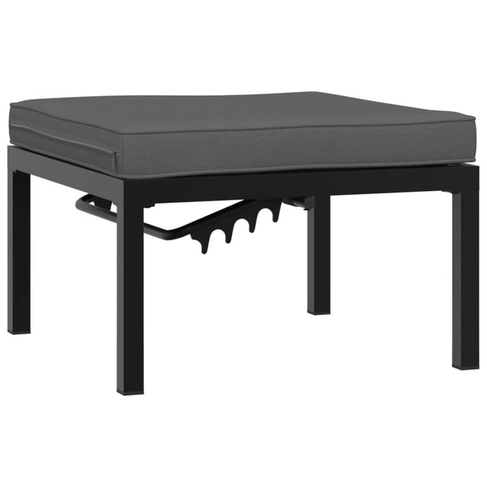 Set mobilier de grădină cu perne, 4 piese, negru, aluminiu - WALTI WALTI