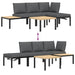 Set mobilier de grădină cu perne, 4 piese, negru, aluminiu - WALTI WALTI