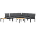 Set canapea de grădină, 5 piese, cu perne, negru, aluminiu - WALTI WALTI
