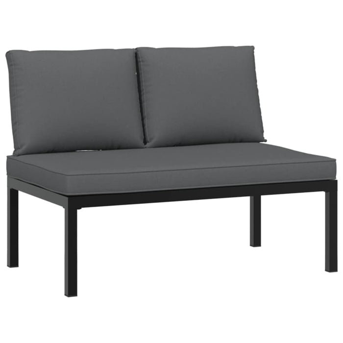 Set canapea de grădină, 5 piese, cu perne, negru, aluminiu - WALTI WALTI