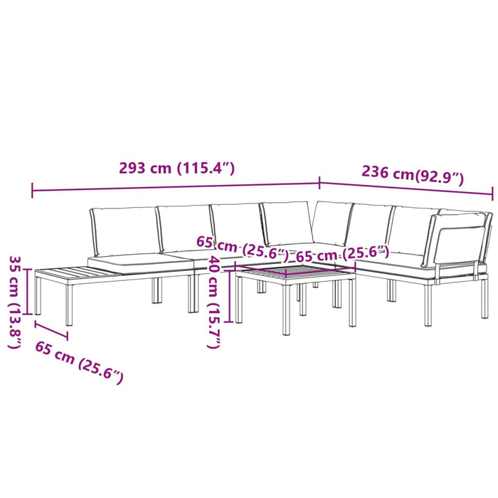 Set canapea de grădină, 5 piese, cu perne, negru, aluminiu - WALTI WALTI