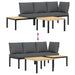 Set canapea de grădină, 3 piese, cu perne, negru, aluminiu - WALTI WALTI