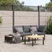 Set canapea de grădină, 3 piese, cu perne, negru, aluminiu - WALTI WALTI